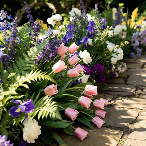 Sample My Day widget with a garden photo
